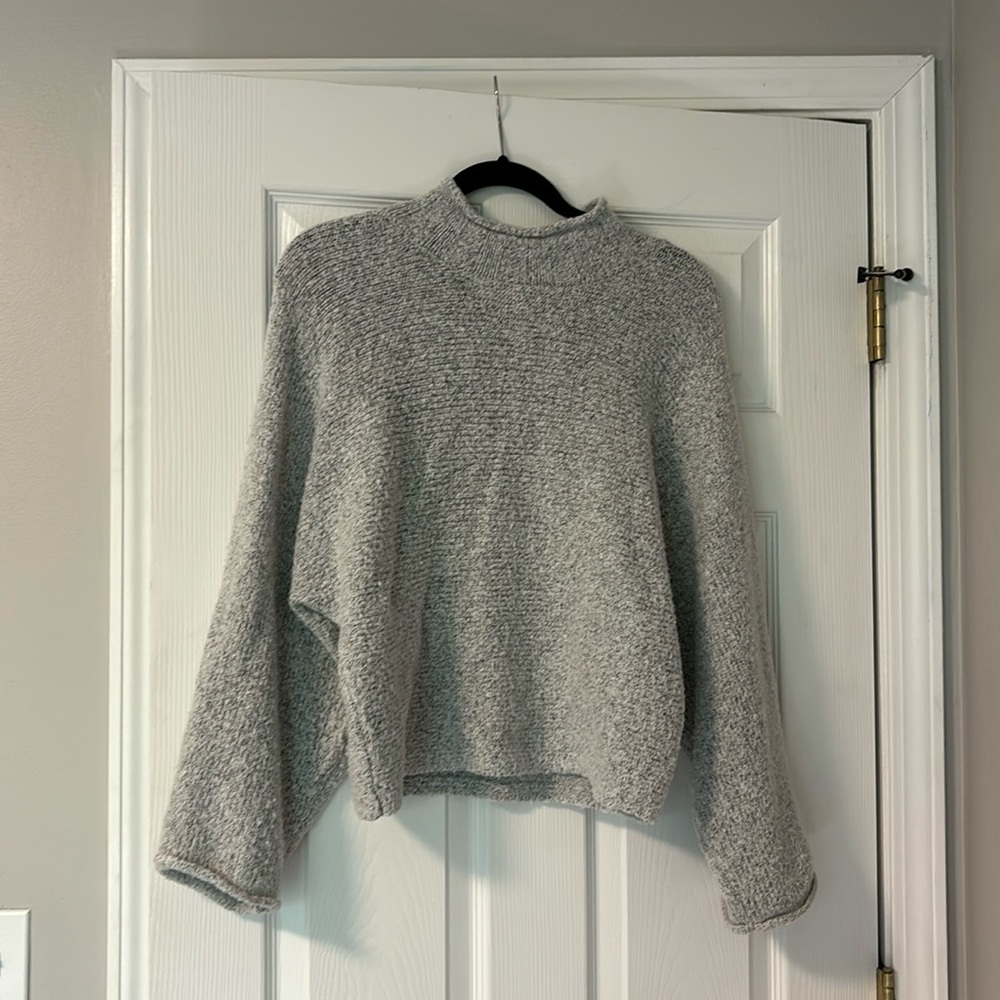 Grey Mock Neck Sweater